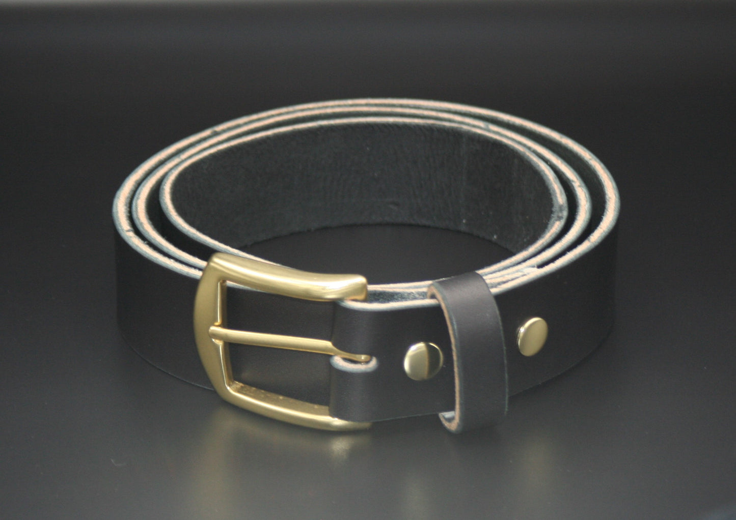 1-1/2" Leather Belt - Black