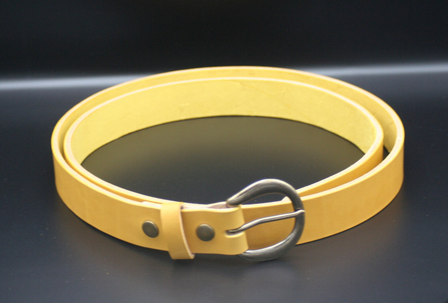 1-1/4" Leather Belt - Mustard