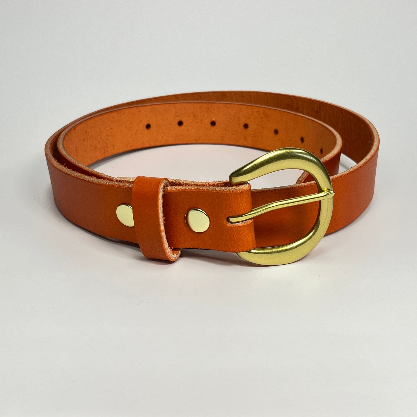 1-1/2" Leather Belt - Orange