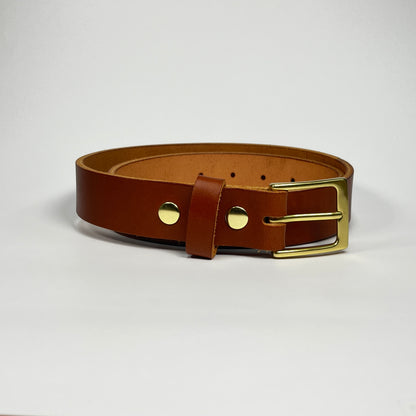 1-1/4" Leather Belt - Chestnut
