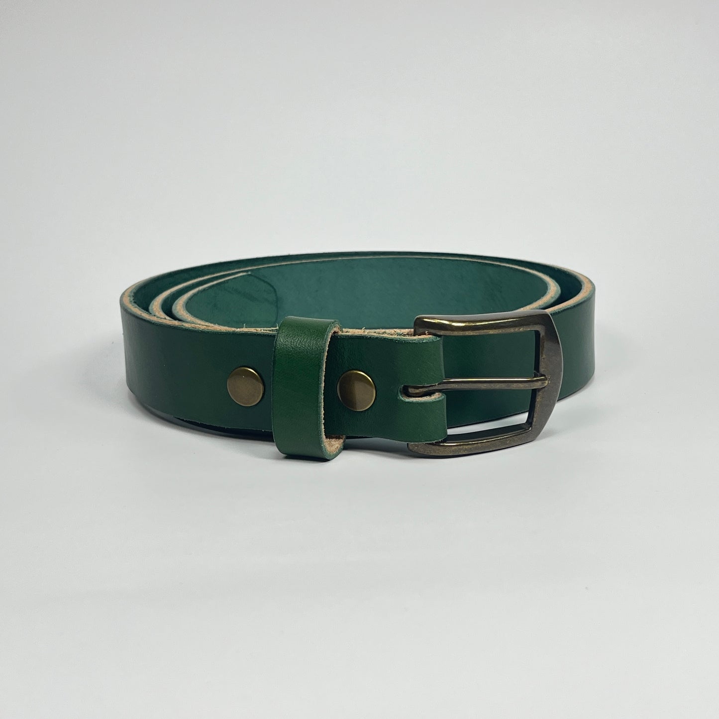 1-1/4" Leather Belt - Green