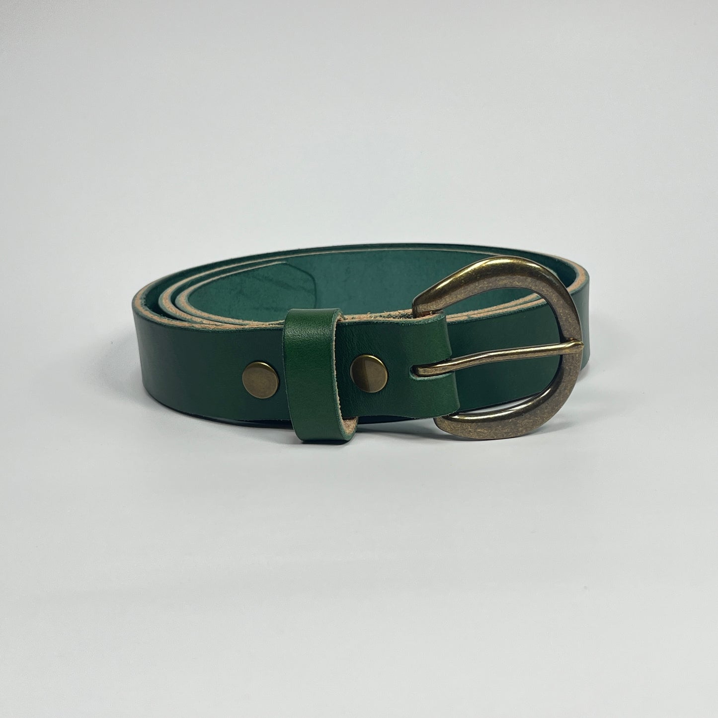 1-1/4" Leather Belt - Green