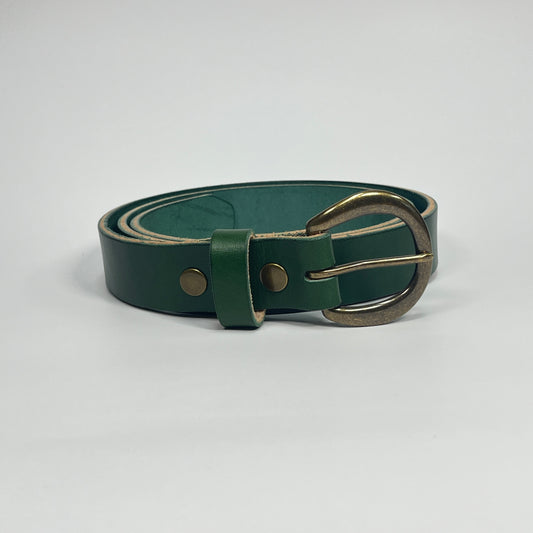 1-1/4" Leather Belt - Green