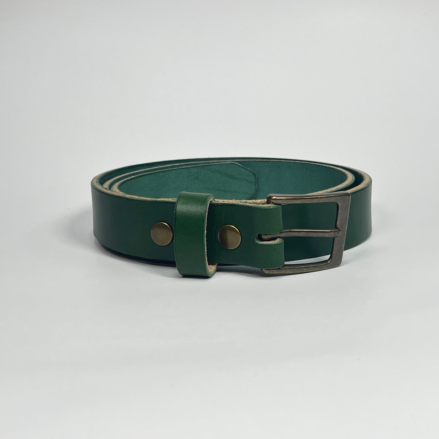 1-1/4" Leather Belt - Green