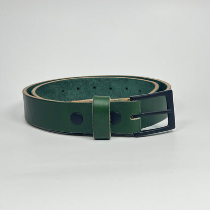 1-1/4" Leather Belt - Green