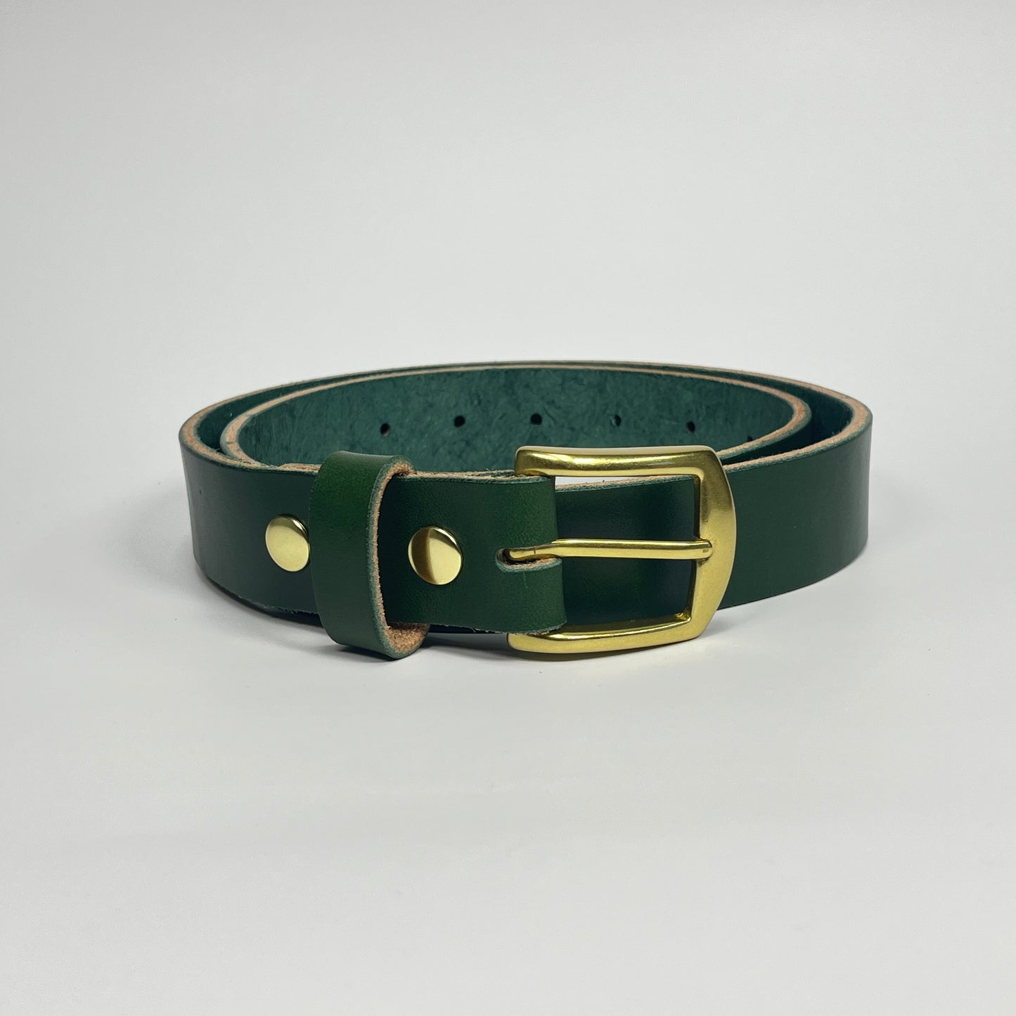 1-1/4" Leather Belt - Green