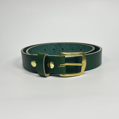 1-1/4" Leather Belt - Green