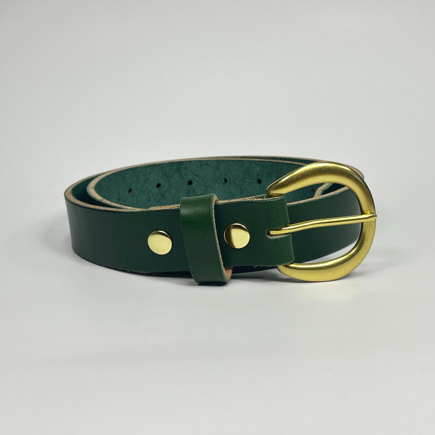 1-1/4" Leather Belt - Green