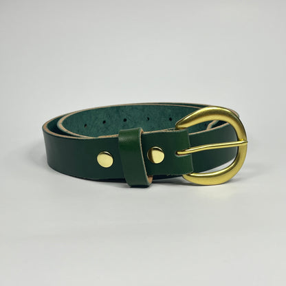 1-1/4" Leather Belt - Green