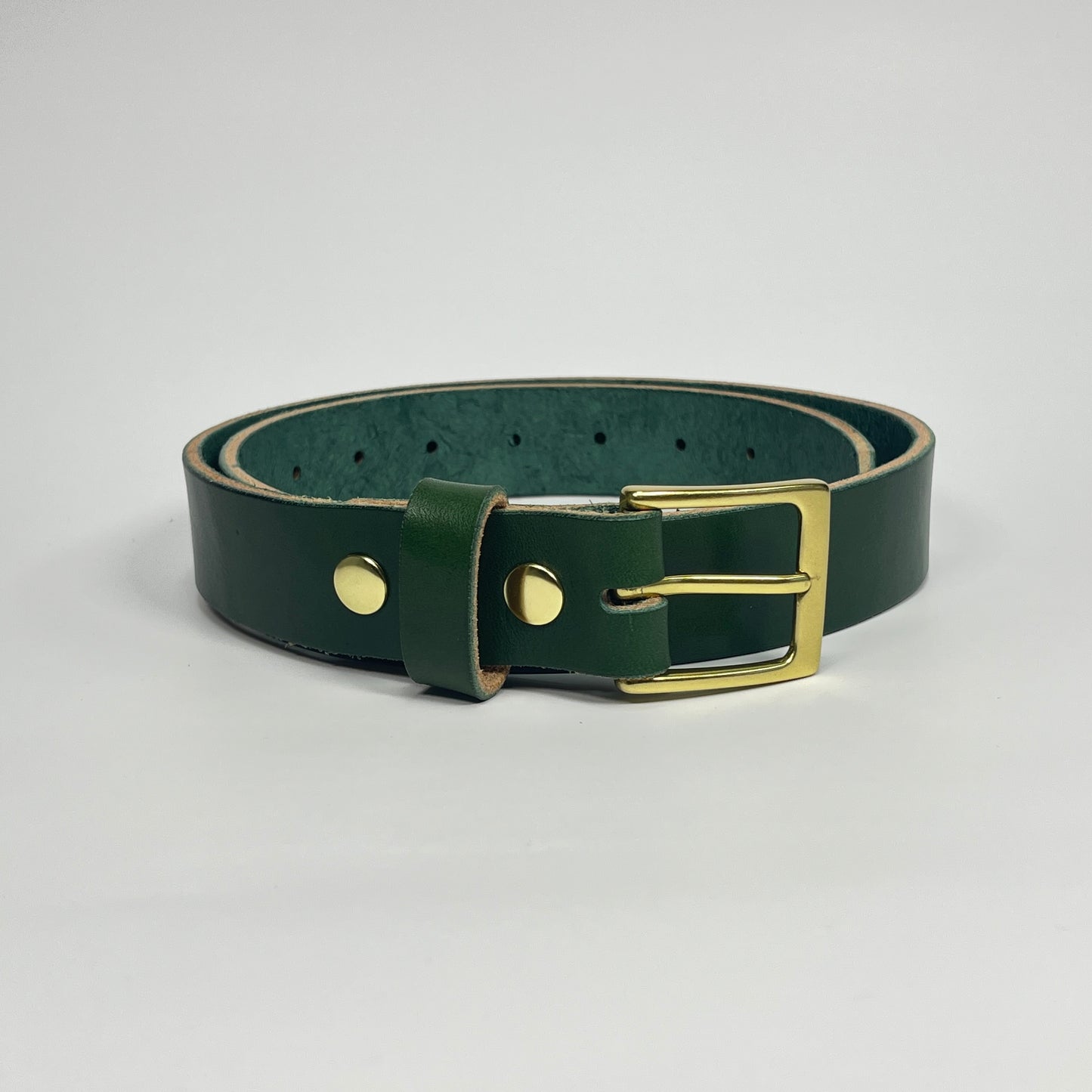1-1/4" Leather Belt - Green