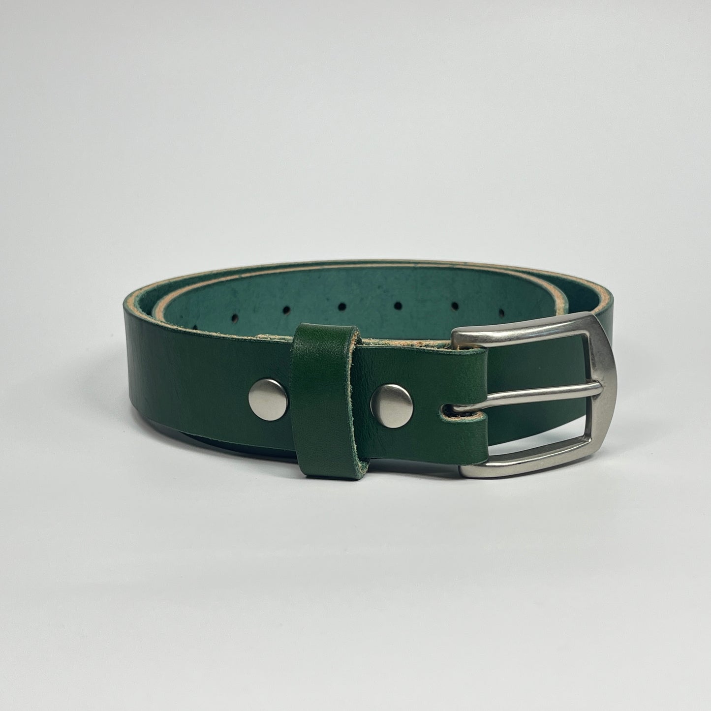 1-1/4" Leather Belt - Green