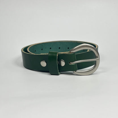 1-1/4" Leather Belt - Green