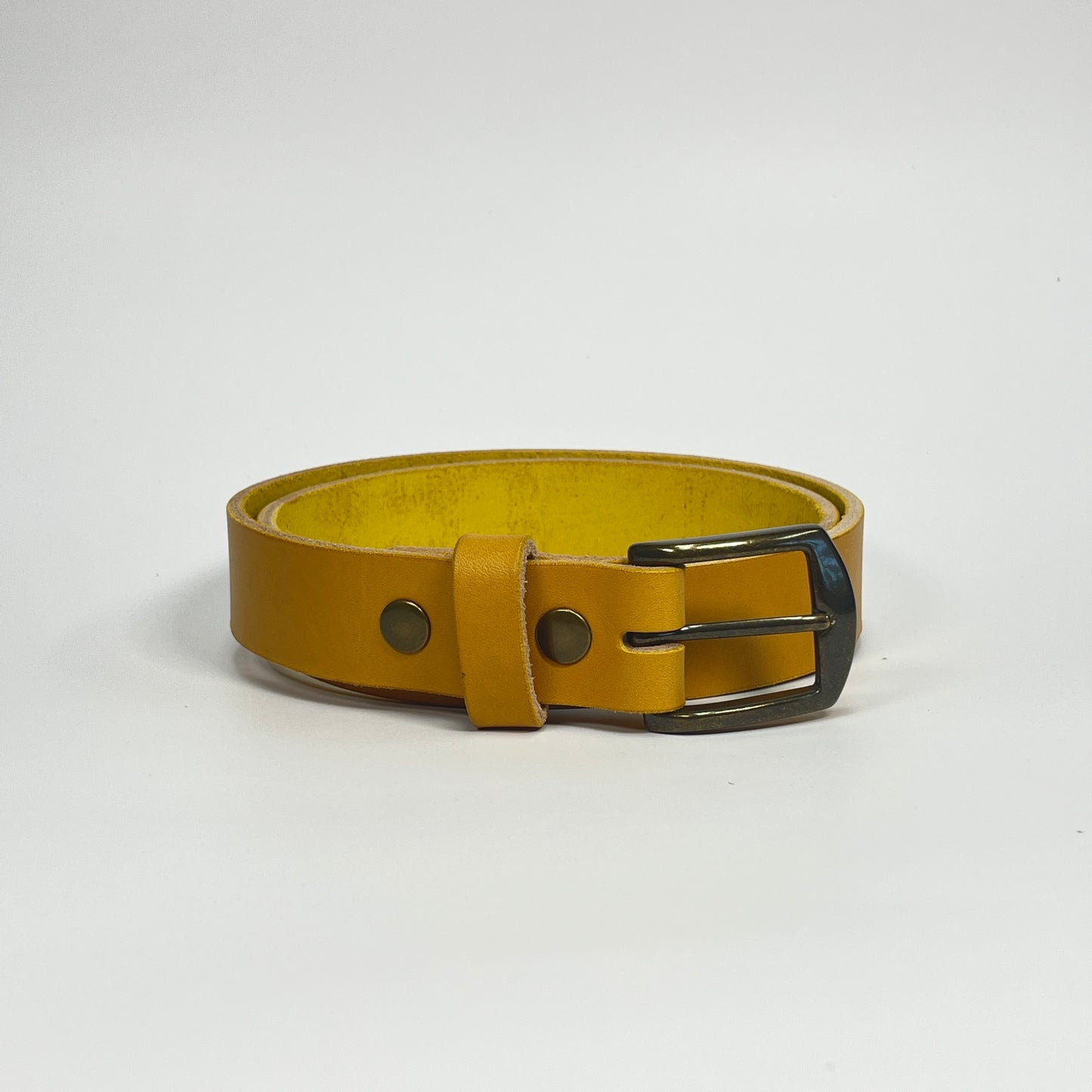 1-1/4" Leather Belt - Mustard