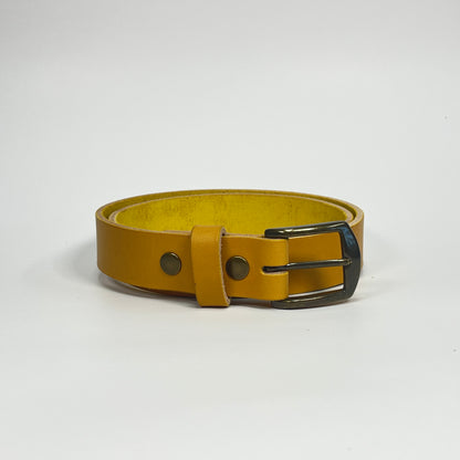 1-1/4" Leather Belt - Mustard