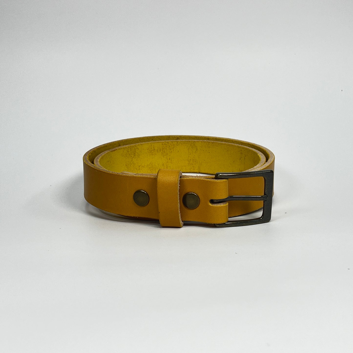 1-1/4" Leather Belt - Mustard