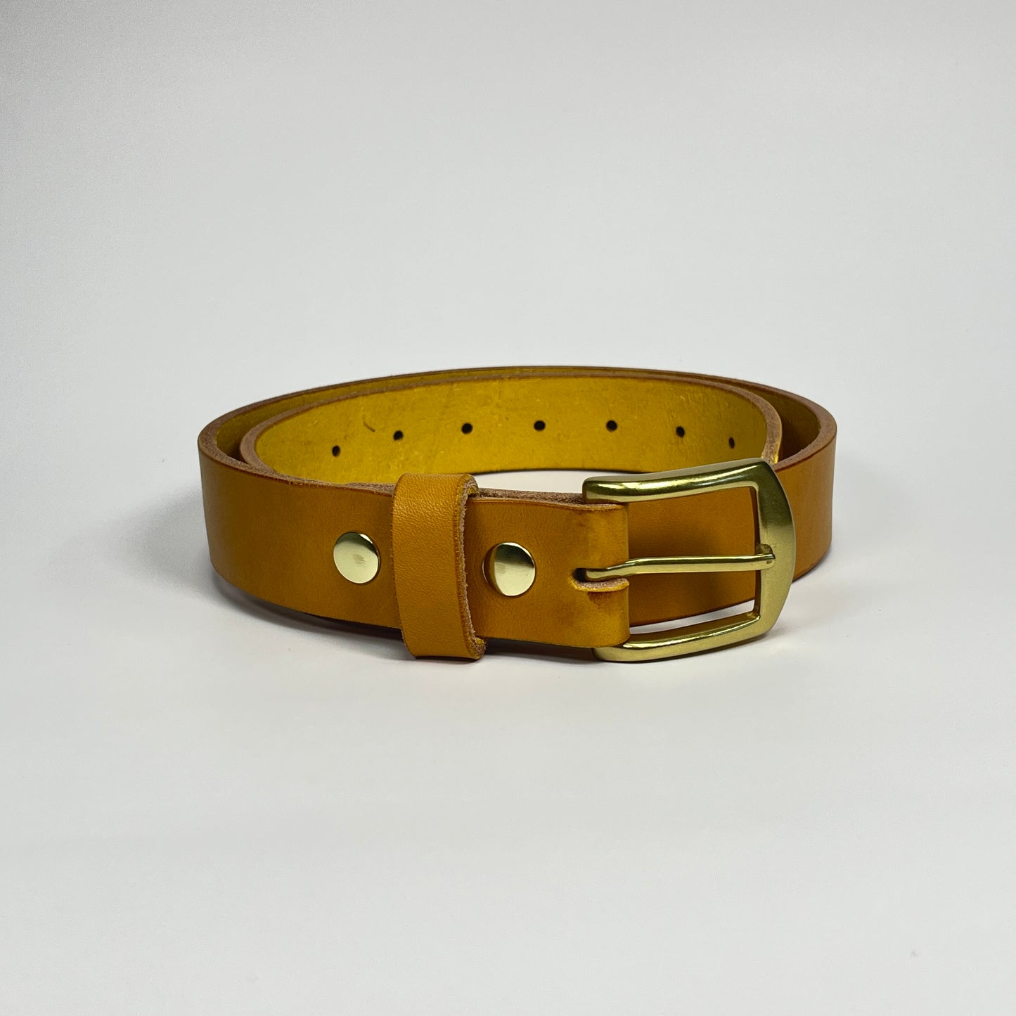 1-1/4" Leather Belt - Mustard