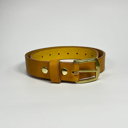 1-1/4" Leather Belt - Mustard
