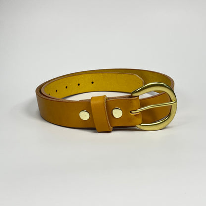 1-1/4" Leather Belt - Mustard