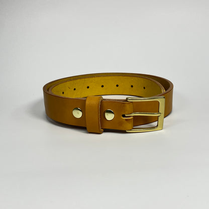 1-1/4" Leather Belt - Mustard