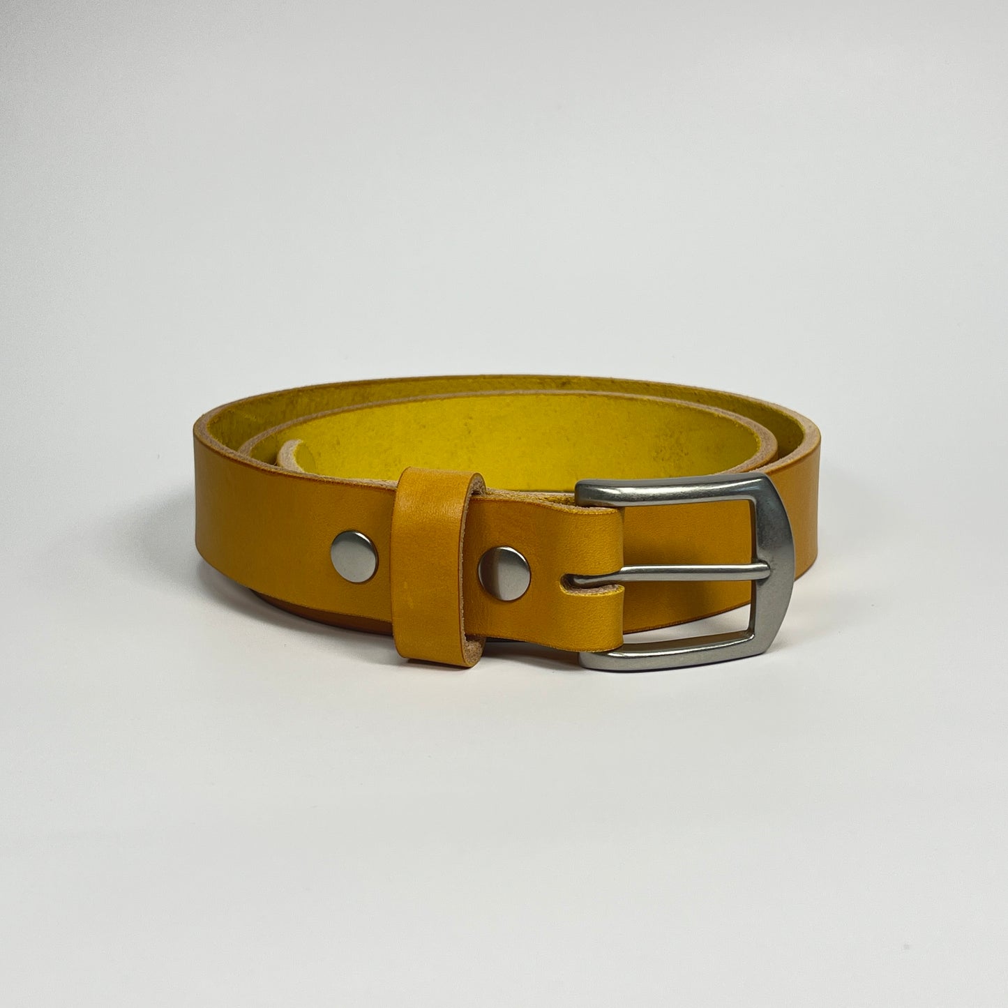 1-1/4" Leather Belt - Mustard