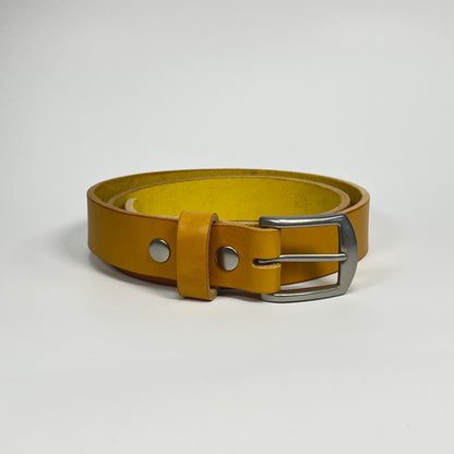1-1/4" Leather Belt - Mustard