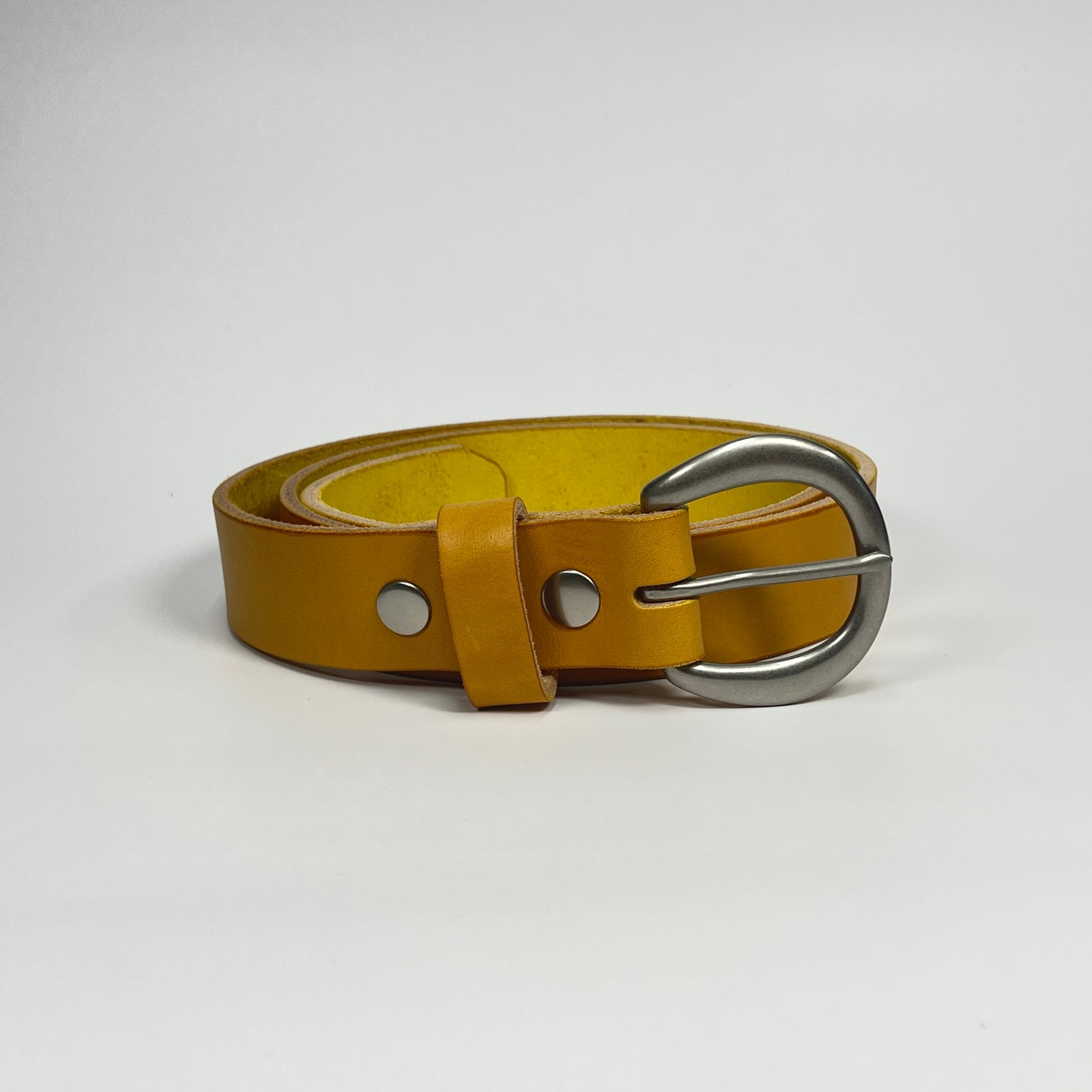 1-1/4" Leather Belt - Mustard