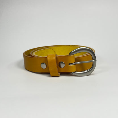 1-1/4" Leather Belt - Mustard