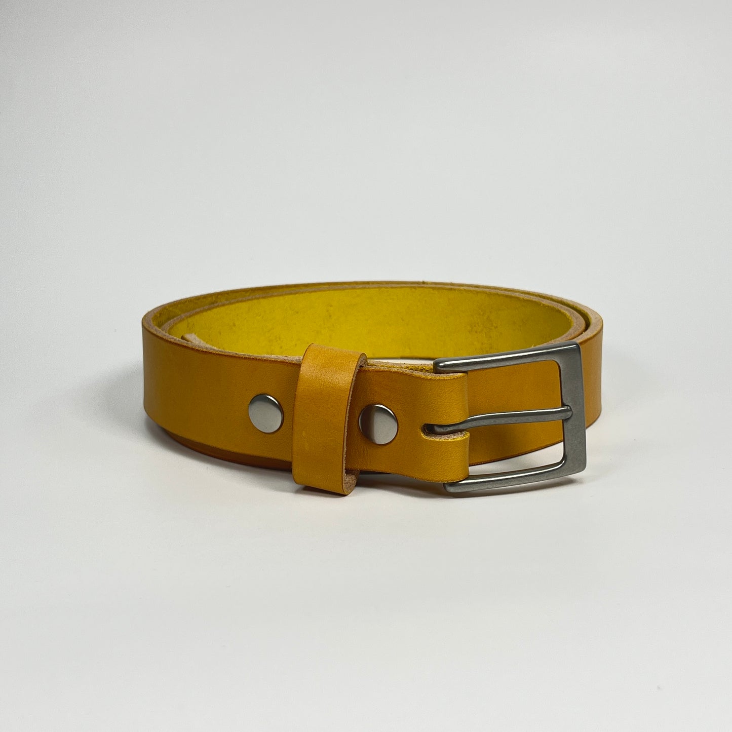 1-1/4" Leather Belt - Mustard