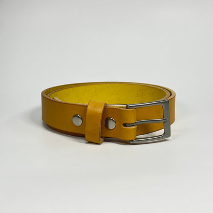 1-1/4" Leather Belt - Mustard