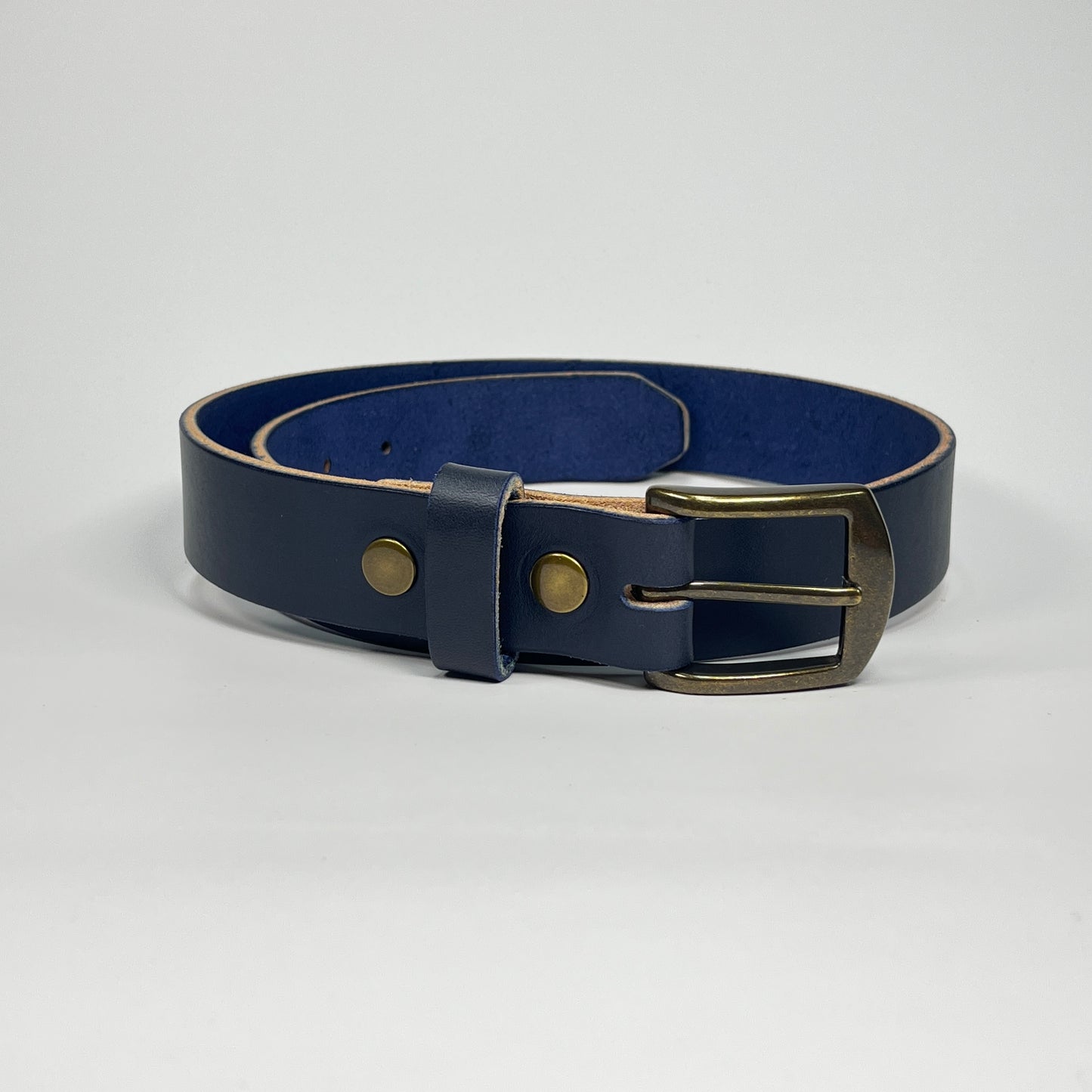1-1/4" Leather Belt - Navy