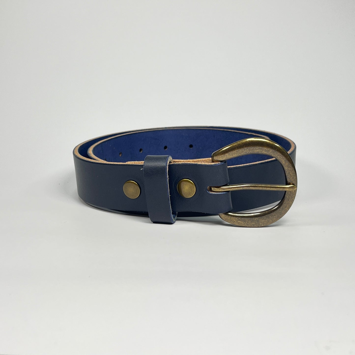 1-1/4" Leather Belt - Navy