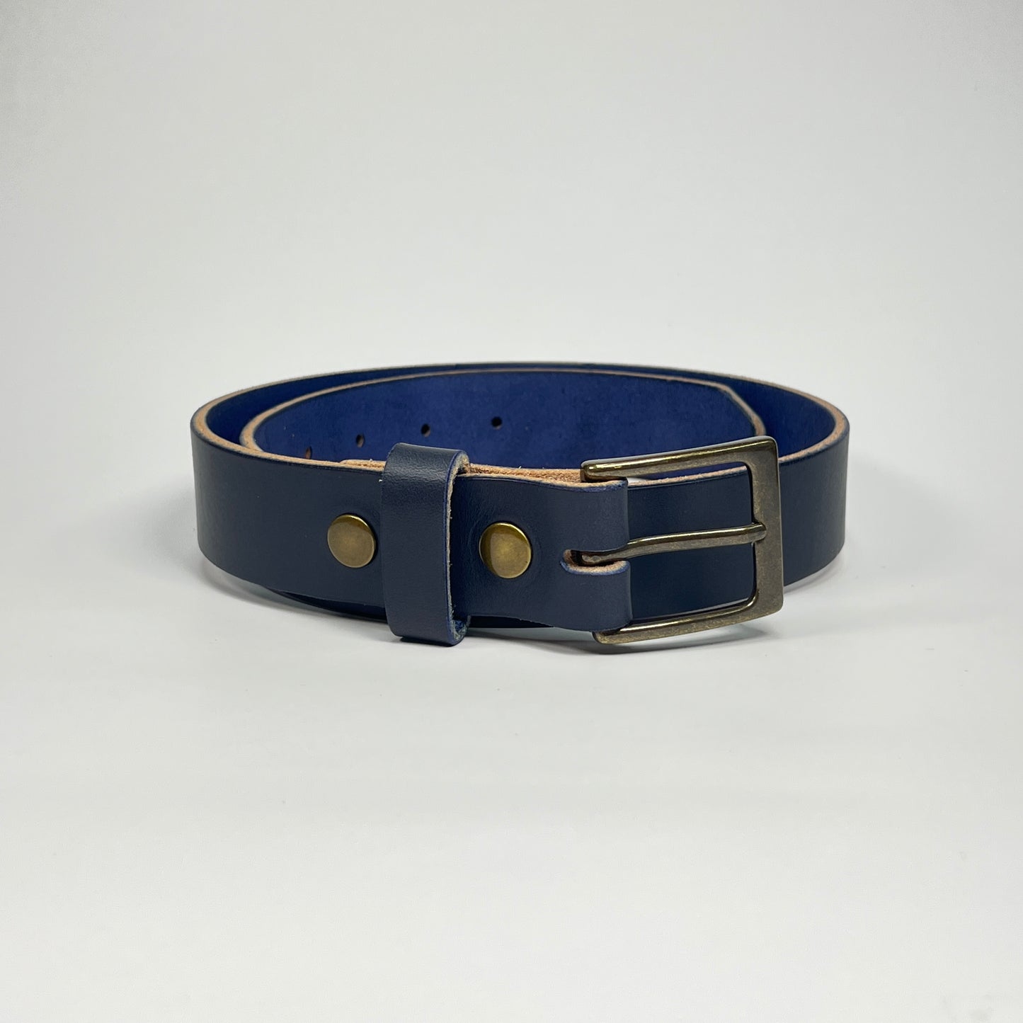 1-1/4" Leather Belt - Navy