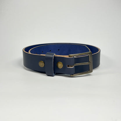 1-1/4" Leather Belt - Navy
