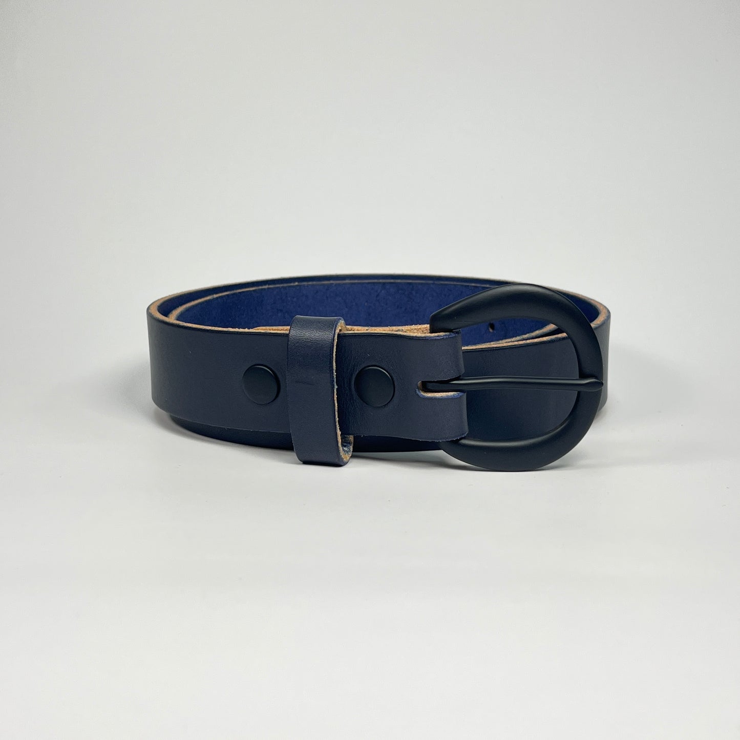 1-1/4" Leather Belt - Navy