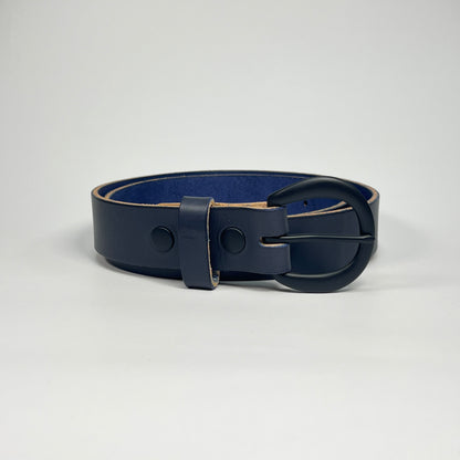 1-1/4" Leather Belt - Navy