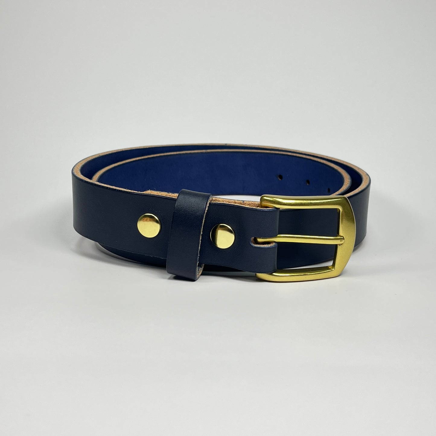 1-1/4" Leather Belt - Navy
