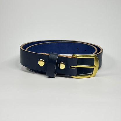 1-1/4" Leather Belt - Navy