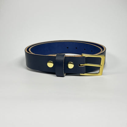 1-1/4" Leather Belt - Navy