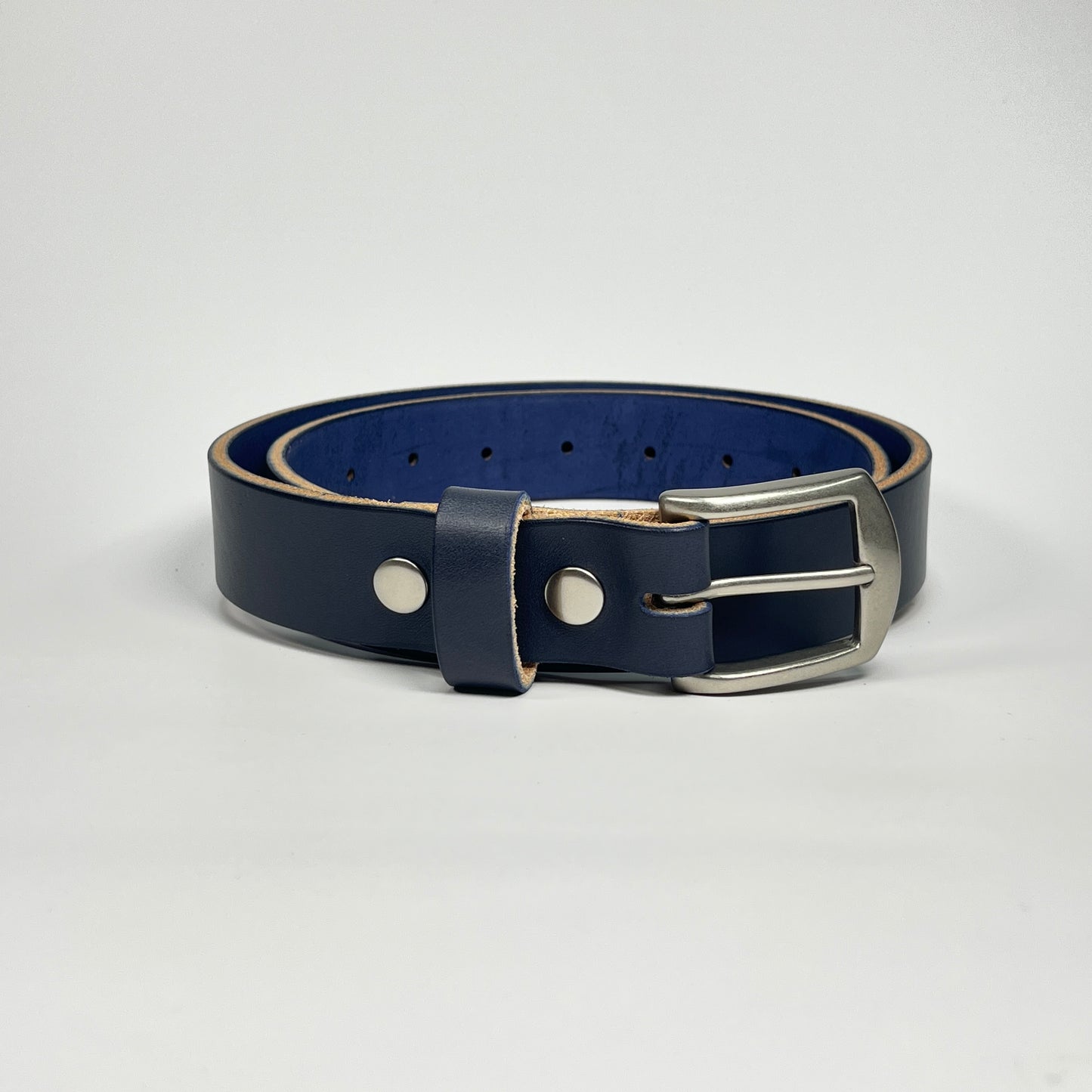 1-1/4" Leather Belt - Navy