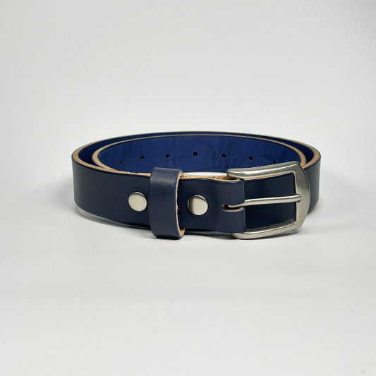1-1/4" Leather Belt - Navy