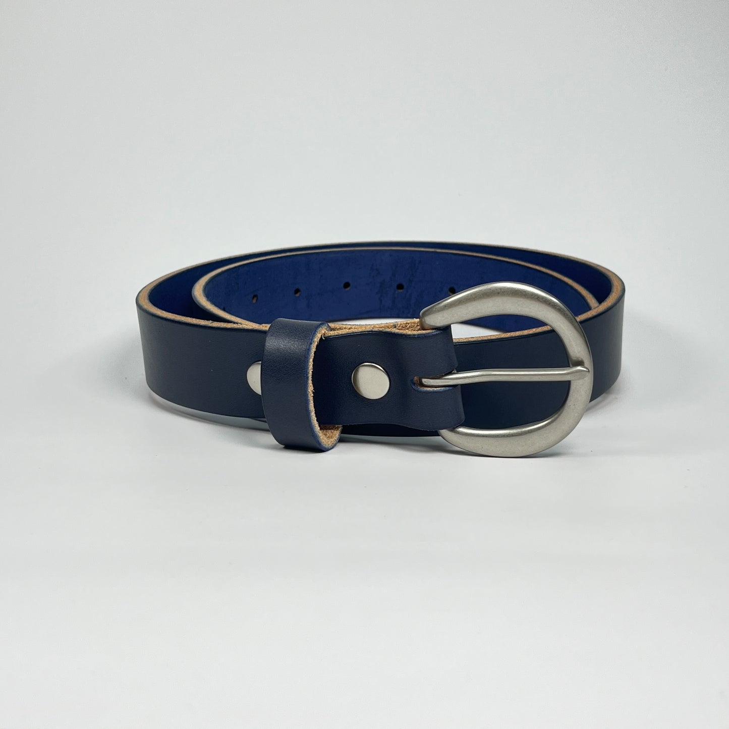 1-1/4" Leather Belt - Navy
