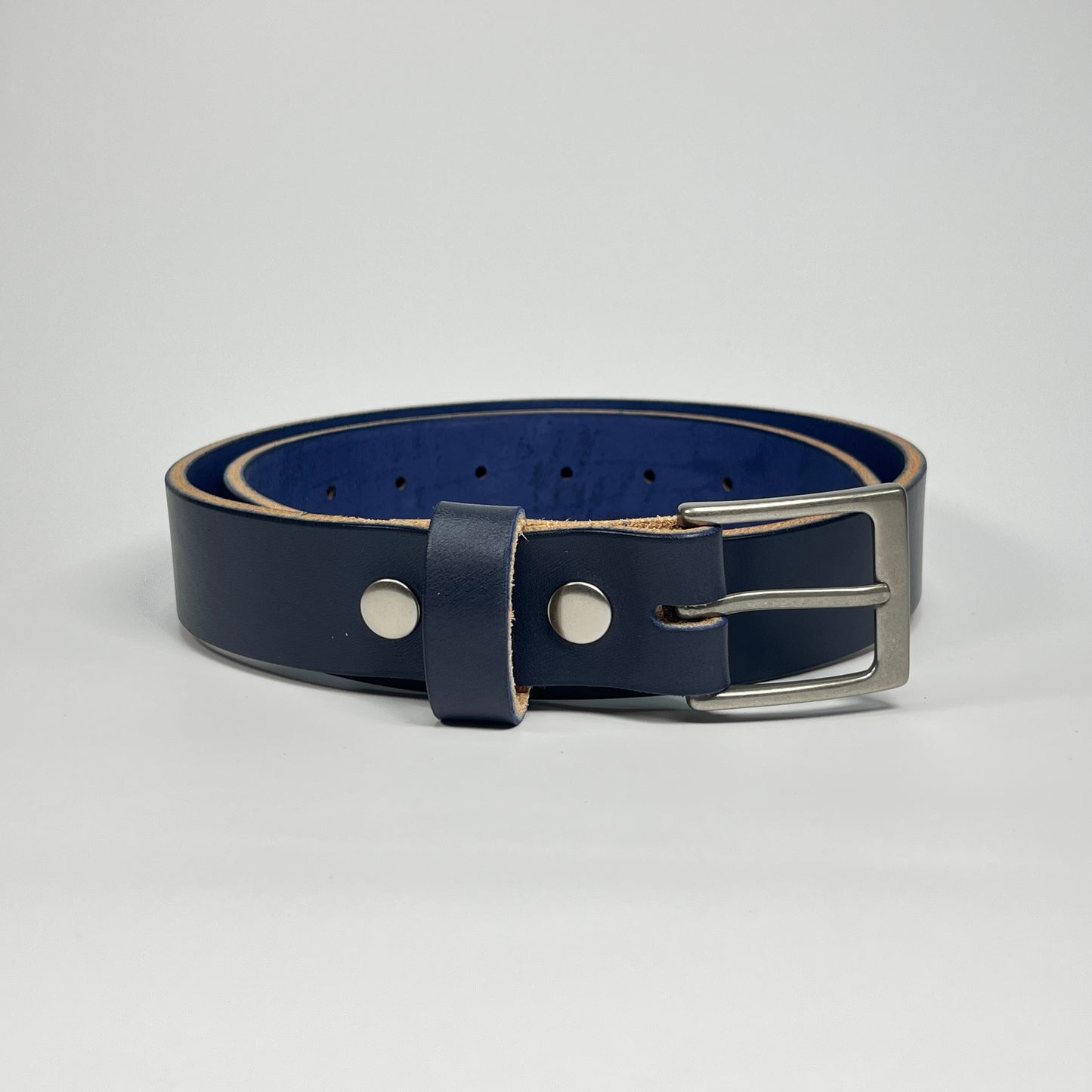 1-1/4" Leather Belt - Navy