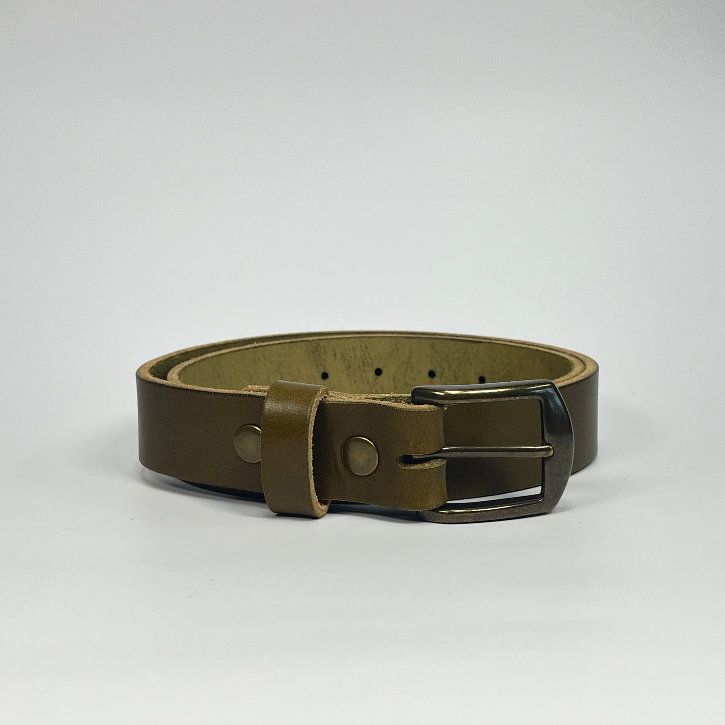 1-1/4" Leather Belt - Olive