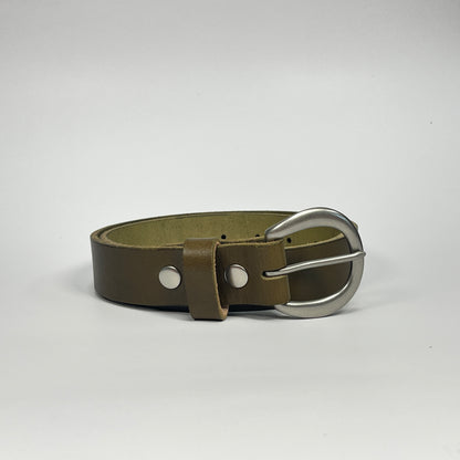 1-1/4" Leather Belt - Olive
