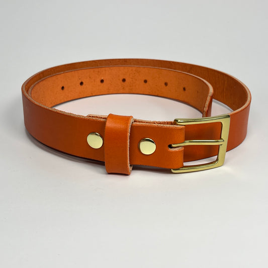 1-1/2" Leather Belt - Orange