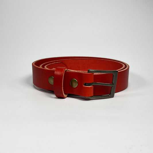 1-1/4" Leather Belt - Red