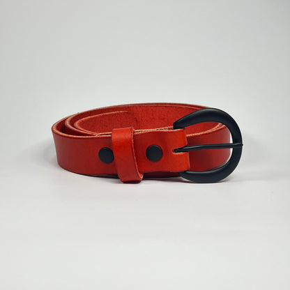 1-1/4" Leather Belt - Red