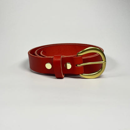 1-1/4" Leather Belt - Red