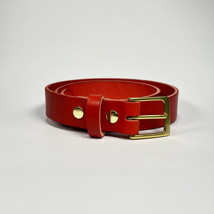 1-1/4" Leather Belt - Red