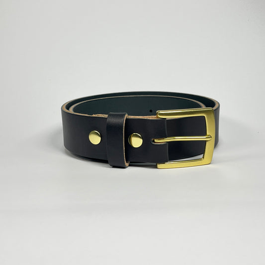 1-1/2" Leather Belt - Black